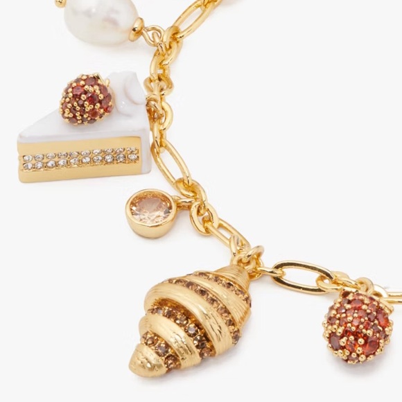 Kate Spade Croissant Gold Tone Charm Bracelet - Picture 2 of 3
